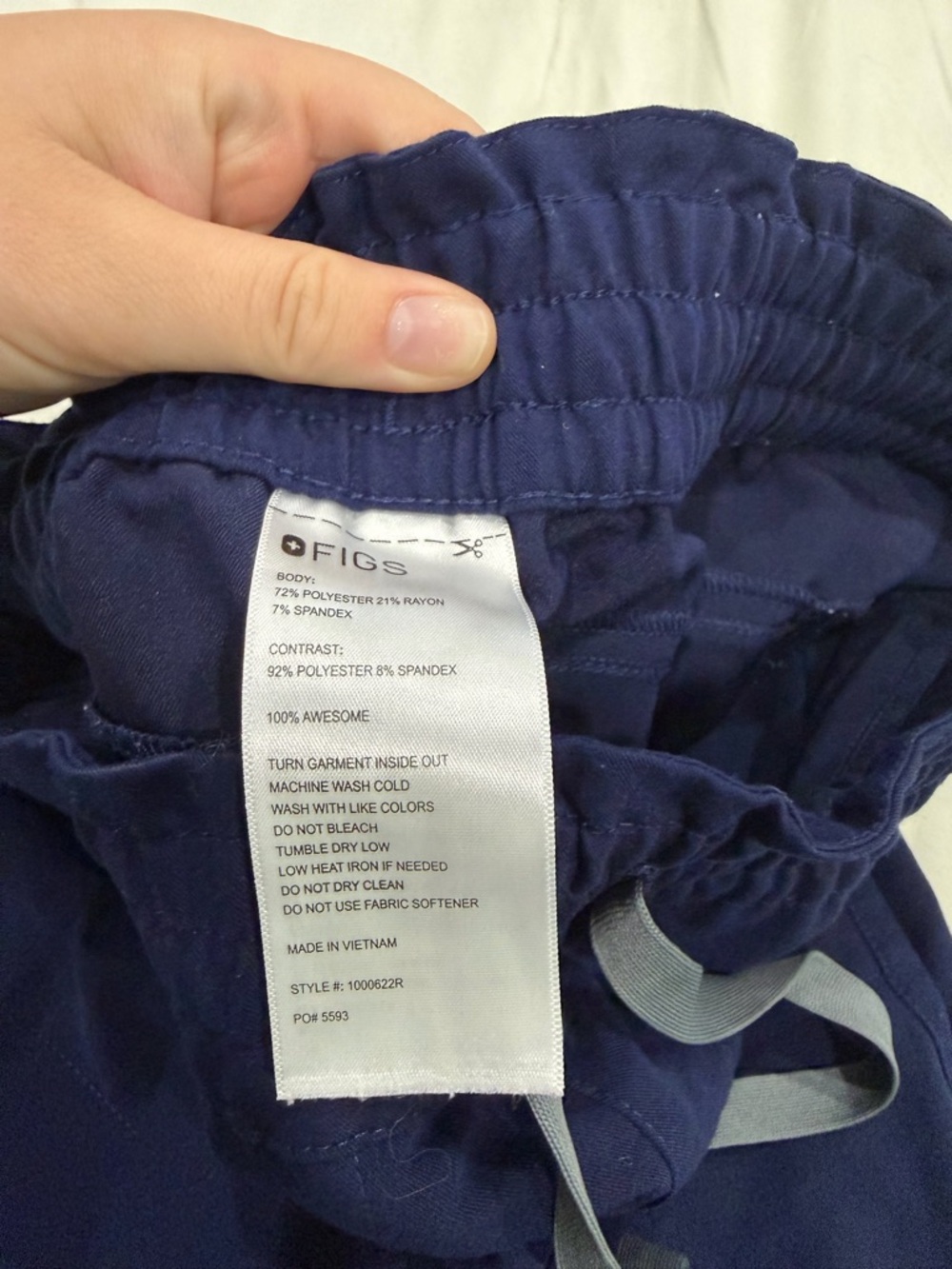 Figs Navy Blue Drawstring Jogger - Picture 2 of 3